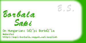 borbala sapi business card